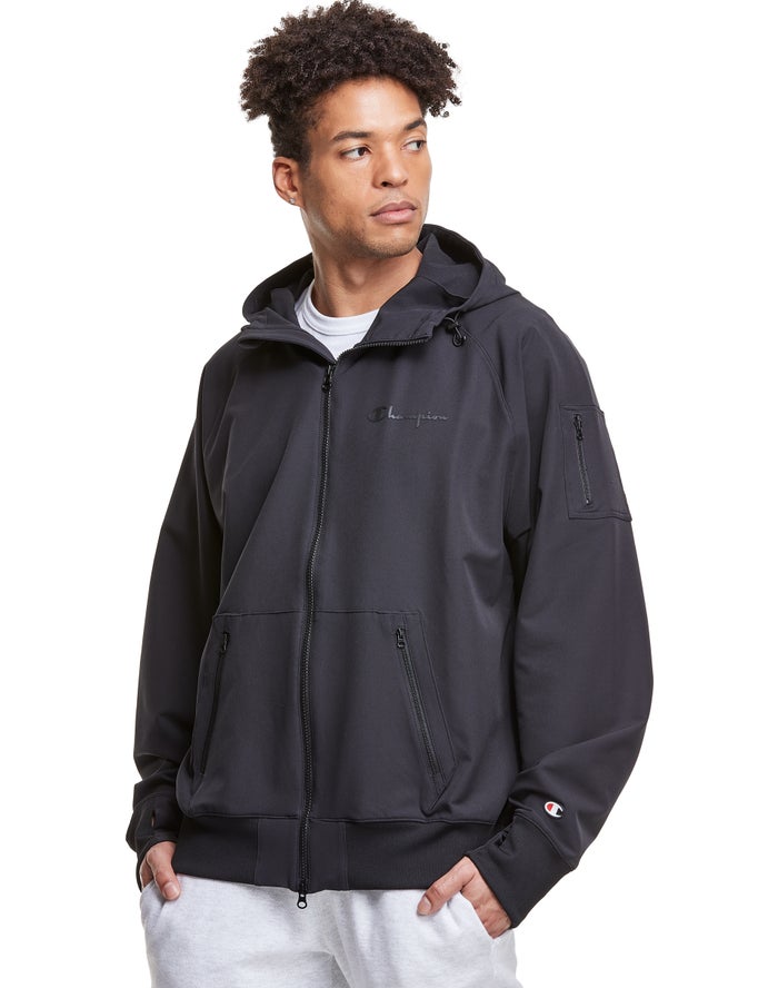 Champion Herre Hættetrøje Sort - Defender Series Full Zip - Danmark IHS-365794